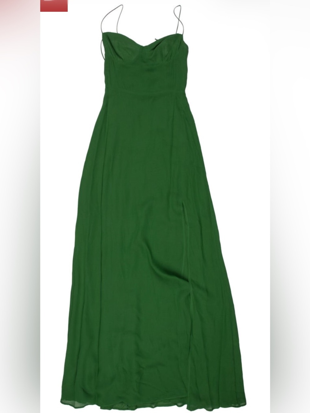 Reformation Emerald Green Spaghetti-Strap Maxi Dress
